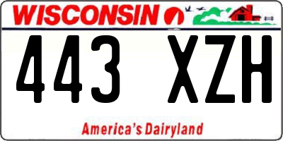 WI license plate 443XZH