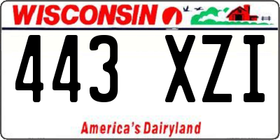 WI license plate 443XZI