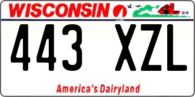 WI license plate 443XZL