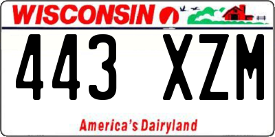 WI license plate 443XZM