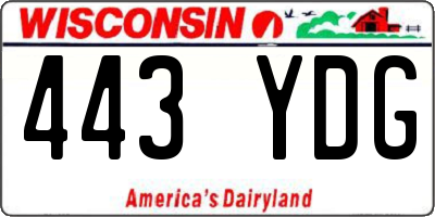 WI license plate 443YDG