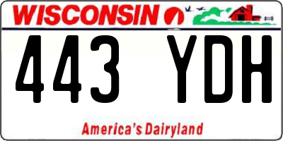 WI license plate 443YDH