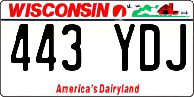 WI license plate 443YDJ