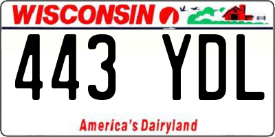 WI license plate 443YDL