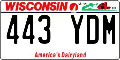 WI license plate 443YDM