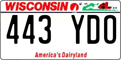 WI license plate 443YDO