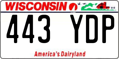 WI license plate 443YDP
