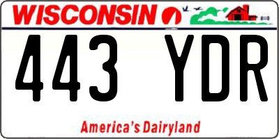 WI license plate 443YDR