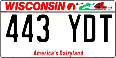 WI license plate 443YDT