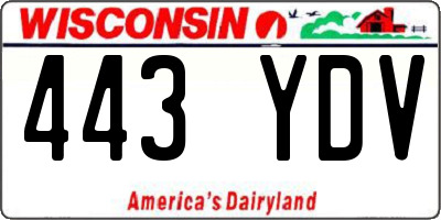 WI license plate 443YDV