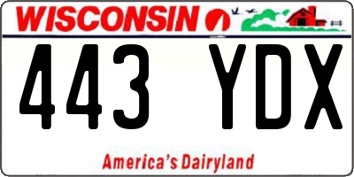 WI license plate 443YDX
