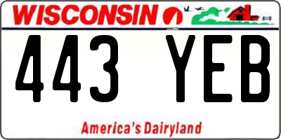 WI license plate 443YEB