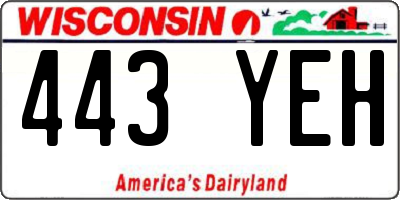 WI license plate 443YEH