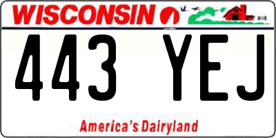 WI license plate 443YEJ