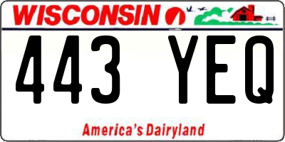 WI license plate 443YEQ