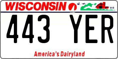 WI license plate 443YER