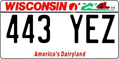 WI license plate 443YEZ