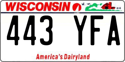 WI license plate 443YFA