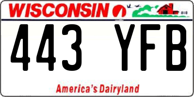 WI license plate 443YFB