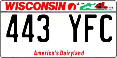 WI license plate 443YFC