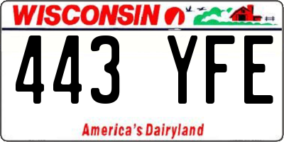 WI license plate 443YFE