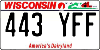WI license plate 443YFF