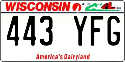 WI license plate 443YFG