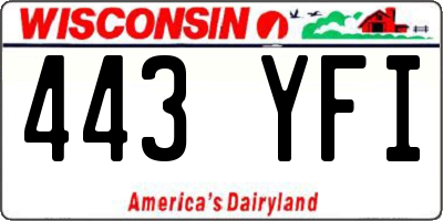 WI license plate 443YFI