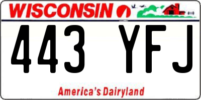 WI license plate 443YFJ