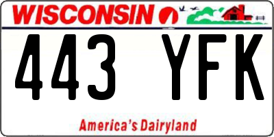 WI license plate 443YFK
