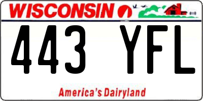 WI license plate 443YFL