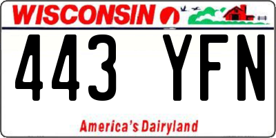 WI license plate 443YFN