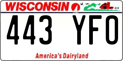WI license plate 443YFO