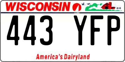 WI license plate 443YFP