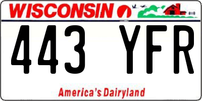 WI license plate 443YFR