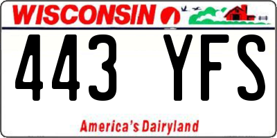 WI license plate 443YFS
