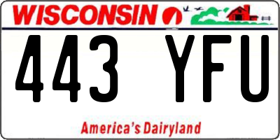 WI license plate 443YFU