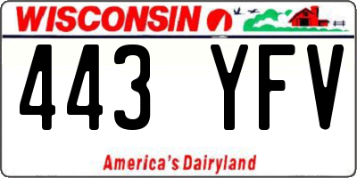 WI license plate 443YFV