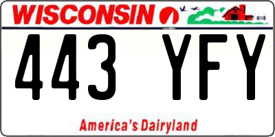 WI license plate 443YFY