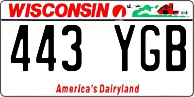 WI license plate 443YGB