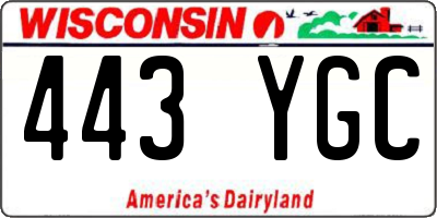 WI license plate 443YGC