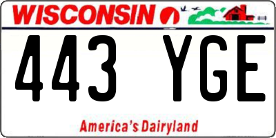WI license plate 443YGE