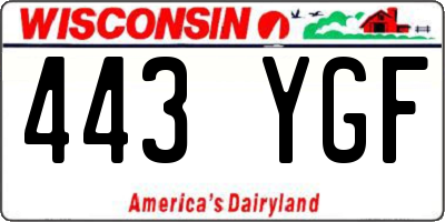 WI license plate 443YGF