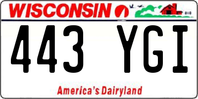 WI license plate 443YGI