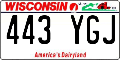 WI license plate 443YGJ