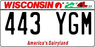 WI license plate 443YGM