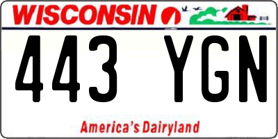 WI license plate 443YGN
