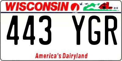 WI license plate 443YGR