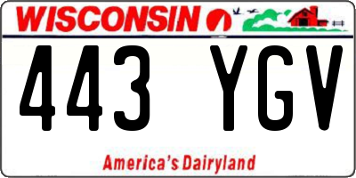 WI license plate 443YGV