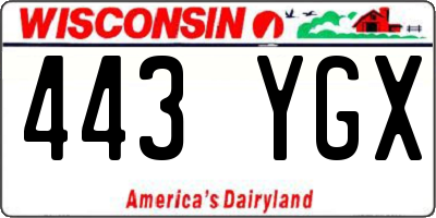 WI license plate 443YGX